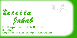 metella jakab business card